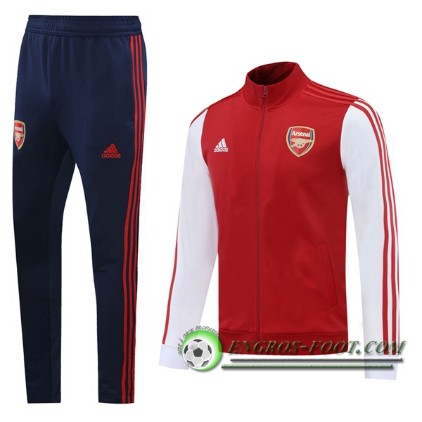 Ensemble Survetement de Foot - Veste Arsenal Rouge Blanc 2020/2021