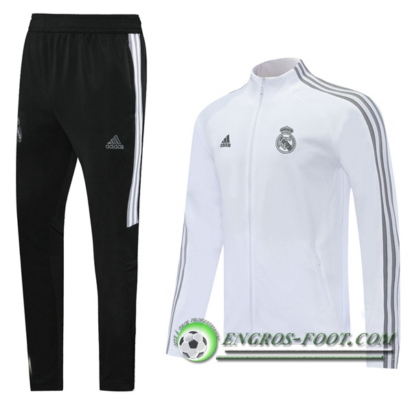 Ensemble Survetement de Foot - Veste Real Madrid Blanc 2020/2021