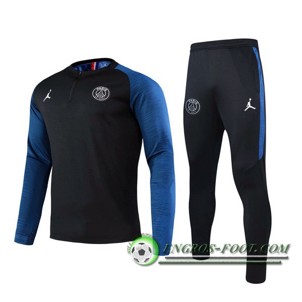 Ensemble Survetement de Foot Pairis PSG Jordan Noir Bleu 2020/2021