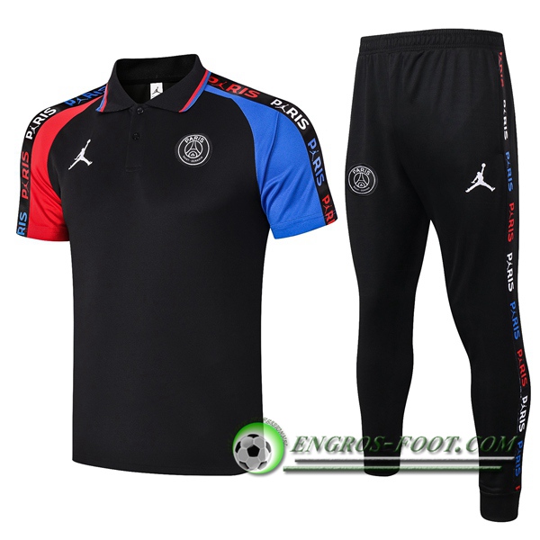 Ensemble Polo Paris PSG Jordan + Pantalon Noir Bleu Rouge 2020/2021