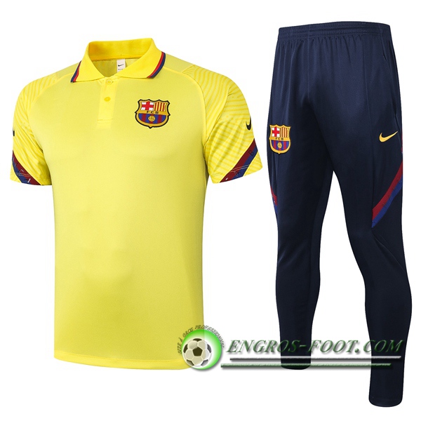 Ensemble Polo FC Barcelone + Pantalon Jaune 2020/2021