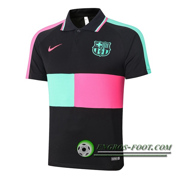 Polo Foot FC Barcelone Noir Vert Rose 2020/2021