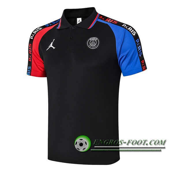 Polo Foot Paris PSG Jordan Noir Bleu Rouge 2020/2021