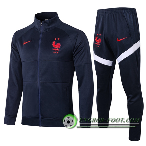 Ensemble Survetement de Foot - Veste France Bleu Royal 2020/2021