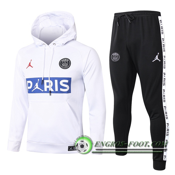 Veste A Capuche Survetement Foot Pairis PSG Jordan Blanc 2020/2021