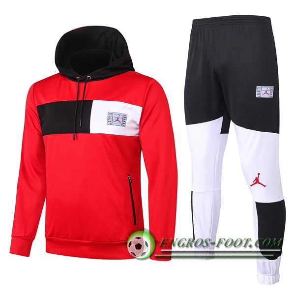 Veste A Capuche Survetement Foot Pairis PSG Jordan Rouge 2020/2021