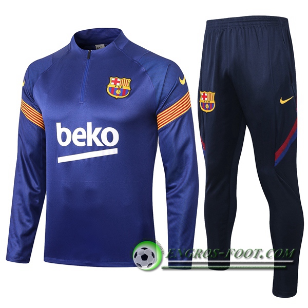 Ensemble Survetement de Foot FC Barcelone Bleu 2020/2021