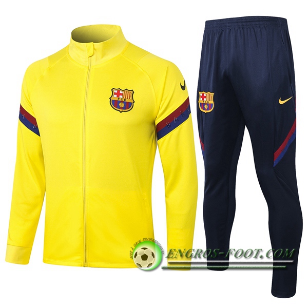 Ensemble Survetement de Foot - Veste FC Barcelone Jaune 2020/2021