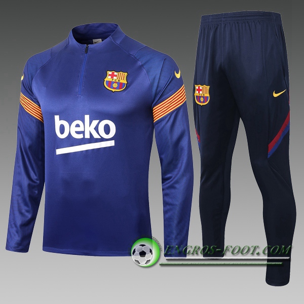 Engros-foot: Ensemble Survetement de Foot FC Barcelone Enfant Bleu 2020/2021 Thailande