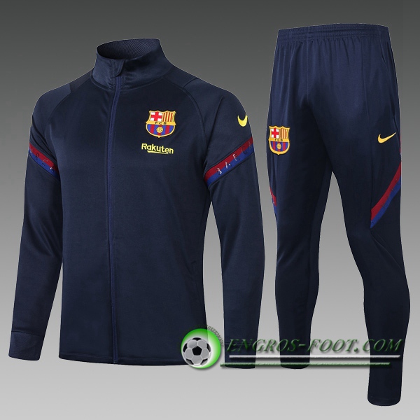 Engros-foot: Ensemble Survetement Foot - Veste FC Barcelone Enfant Bleu Royal 2020/2021 Thailande