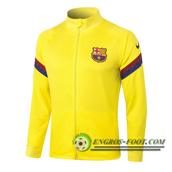 Nouveaux Veste Foot FC Barcelone Jaune 2020/2021