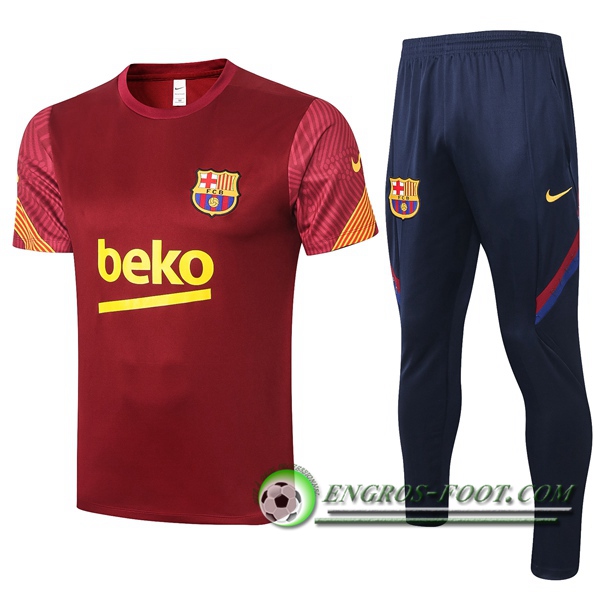 Ensemble Training T-Shirts FC Barcelone + Pantalon Rouge 2020/2021