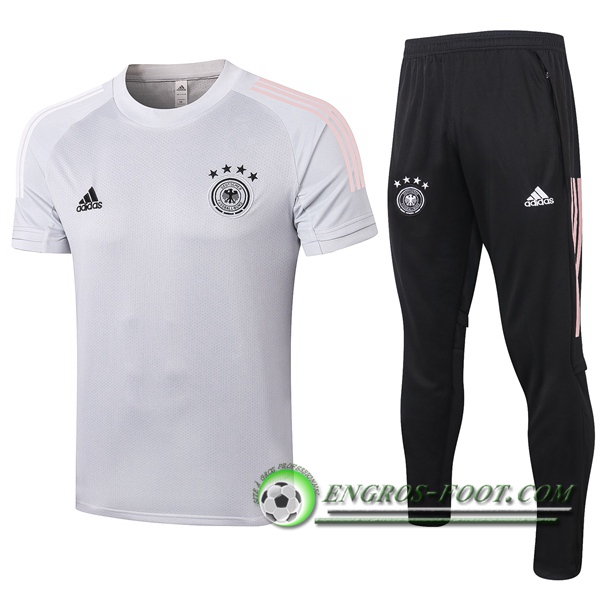 Ensemble Training T-Shirts Allemagne + Pantalon Gris Clair 2020/2021