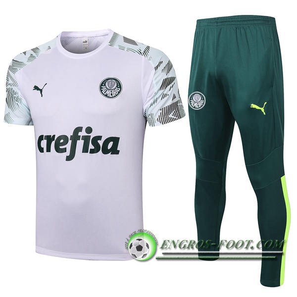 Ensemble Training T-Shirts Palmeiras + Pantalon Blanc 2020/2021