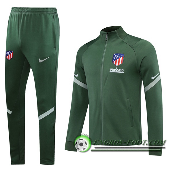 Ensemble Survetement de Foot - Veste Atletico Madrid Vert 2020/2021