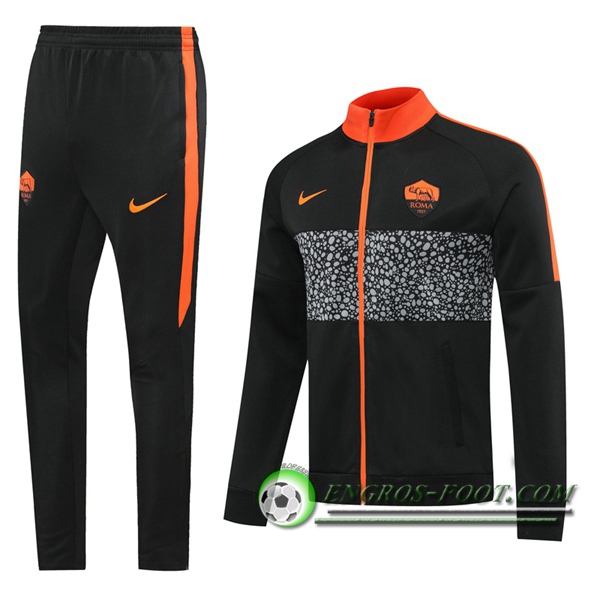 Ensemble Survetement de Foot - Veste AS Roma Noir 2020/2021