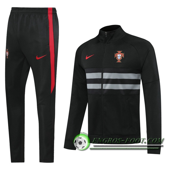 Ensemble Survetement de Foot - Veste Portugal Noir 2020/2021