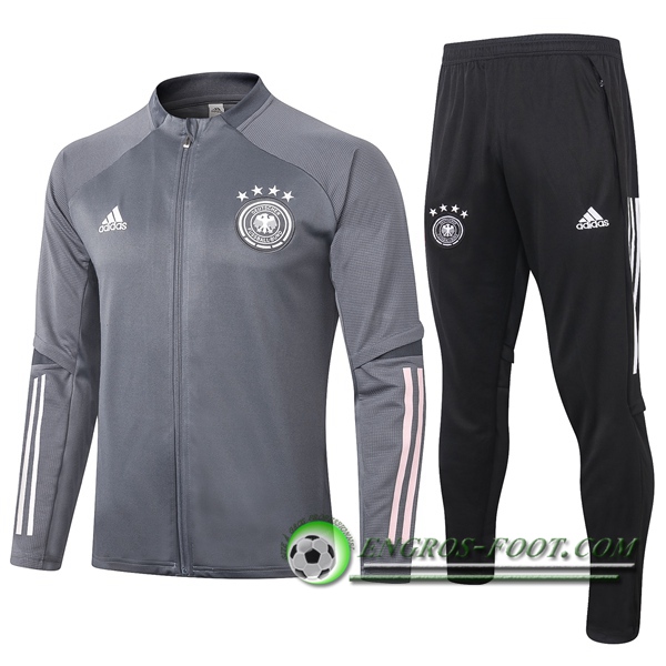 Ensemble Survetement de Foot - Veste Allemagne Gris Fonce 2020/2021