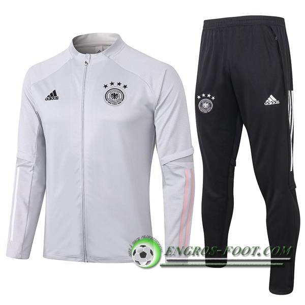 Ensemble Survetement de Foot - Veste Allemagne Gris Clair 2020/2021