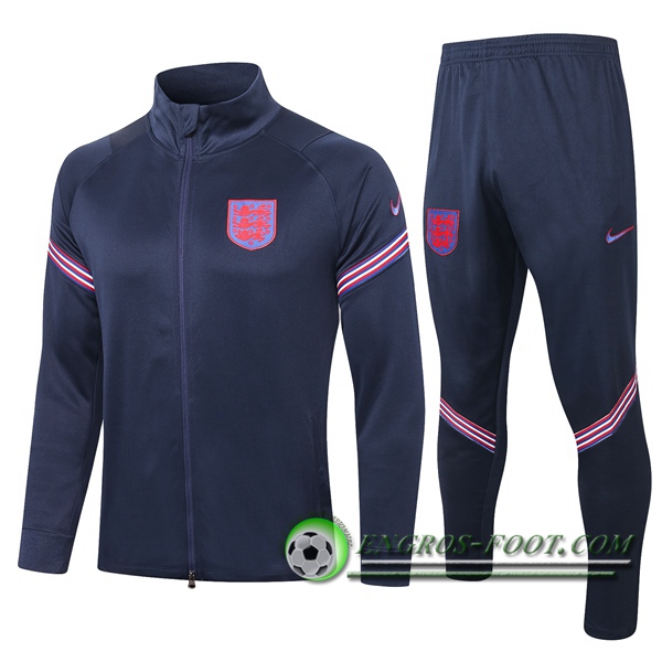 Ensemble Survetement de Foot - Veste Angleterre Bleu Royal 2020/2021