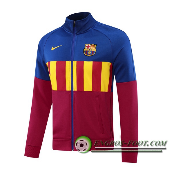 Nouveaux Veste Foot FC Barcelone Rouge Bleu 2020/2021