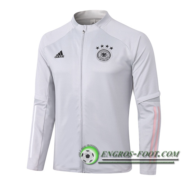 Nouveaux Veste Foot Allemagne Gris Clair 2020/2021