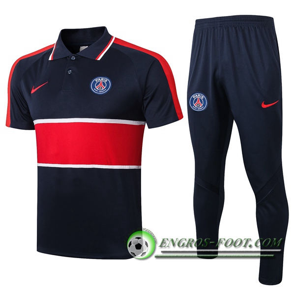 Ensemble Polo Paris PSG + Pantalon Bleu Royal Rouge 2020/2021