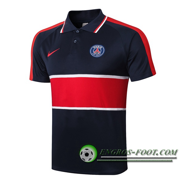 Polo Foot Paris PSG Bleu Royal Rouge 2020/2021