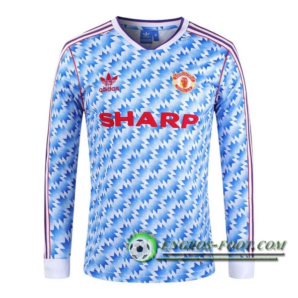 Engros-foot: Maillot de Foot Manchester United Retro Exterieur Manche Longue 1990/1992 Thailande