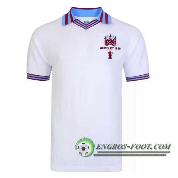 Engros-foot: Maillot de Foot West Ham Retro Finale de la FA Cup 1980 Thailande