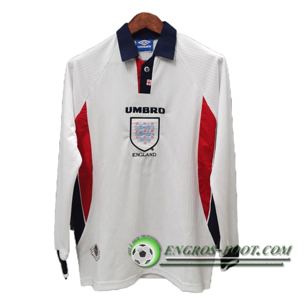 Engros-foot: Maillot de Foot Angleterre Retro Domicile Manche Longue 1998 Thailande