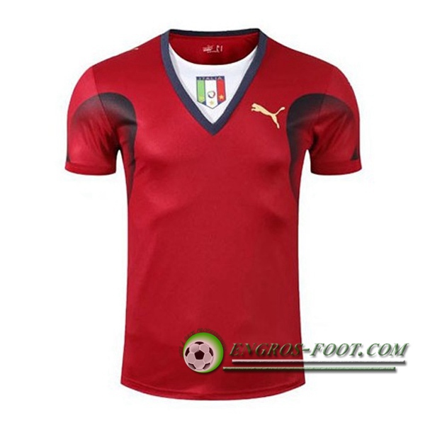 Engros-foot: Maillot de Foot Italie Retro Gardien de But Rouge Coupe du Monde 2006 Thailande