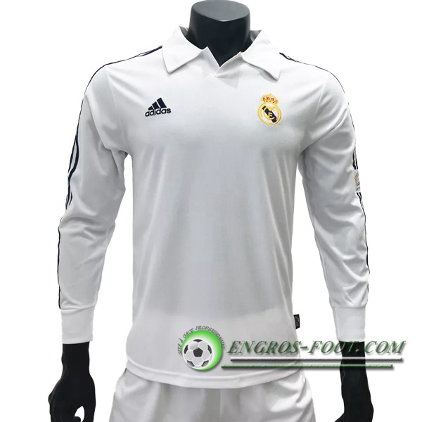 Engros-foot: Maillot de Foot Real Madrid Retro Domicile Manche Longue 2001/2002 Thailande