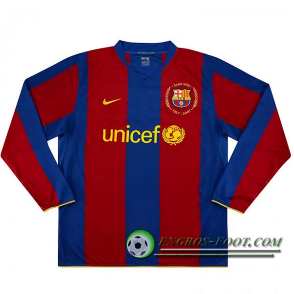 Engros-foot: Maillot de Foot FC Barcelone Retro Domicile Manche Longue 2007/2008 Thailande