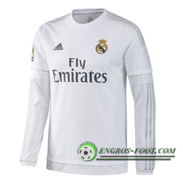 Engros-foot: Maillot de Foot Real Madrid Retro Domicile Manche Longue 2015/2016 Thailande