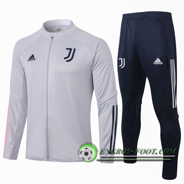 Ensemble Survetement de Foot - Veste Juventus Gris Clair 2020/2021