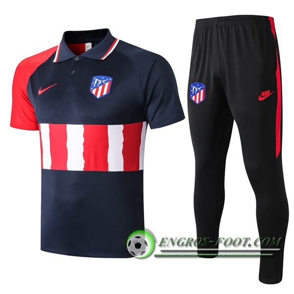 Ensemble Polo Atletico Madrid + Pantalon Bleu Royal 2020/2021