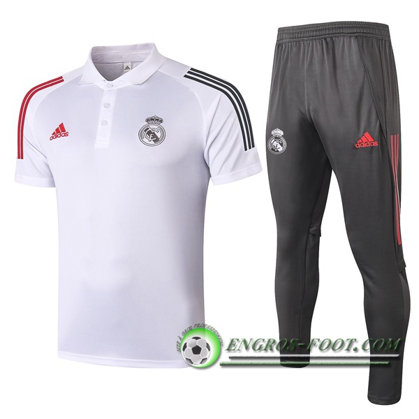 Ensemble Polo Real Madrid + Pantalon Blanc 2020/2021