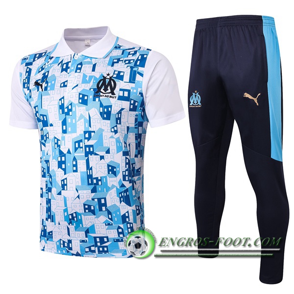 Ensemble Polo Marseille OM + Pantalon Blanc 2020/2021