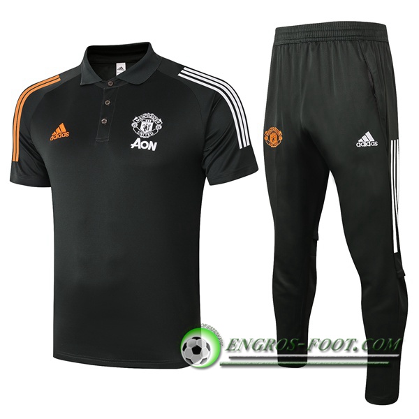 Ensemble Polo Manchester United + Pantalon Noir 2020/2021