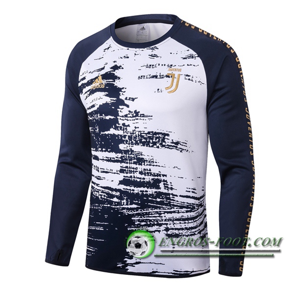 Engros-foot: Sweatshirt Training Juventus Bleu Royal Blanc 2020/2021 Thailande