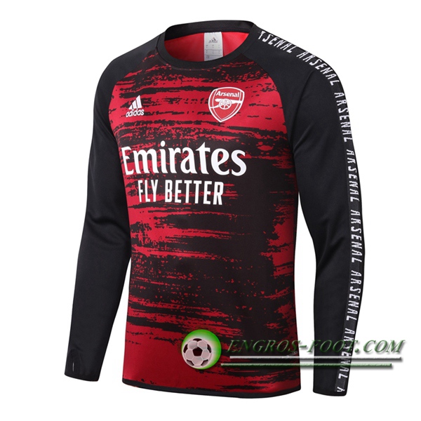 Engros-foot: Sweatshirt Training Arsenal Noir Rouge 2020/2021 Thailande