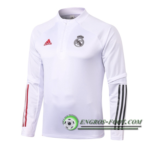 Engros-foot: Sweatshirt Training Real Madrid Blanc 2020/2021 Thailande