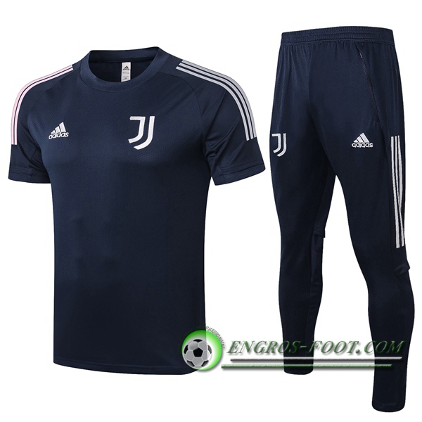 Ensemble Training T-Shirts Juventus + Pantalon Bleu Royal 2020/2021