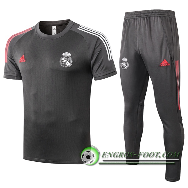 Ensemble Training T-Shirts Real Madrid + Pantalon Gris 2020/2021