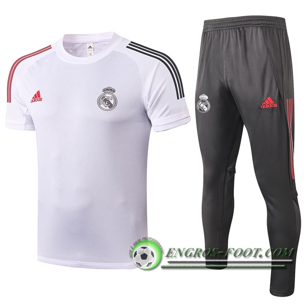 Ensemble Training T-Shirts Real Madrid + Pantalon Blanc 2020/2021