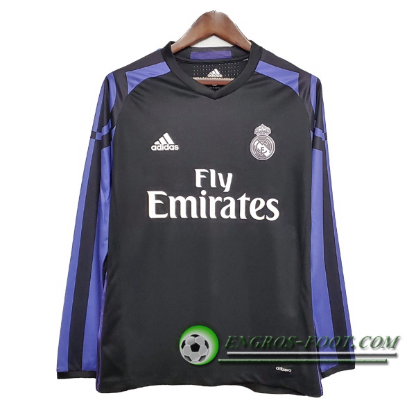 Engros-foot: Maillot de Foot Real Madrid Retro Manche Longue Third 2015/2016 Thailande