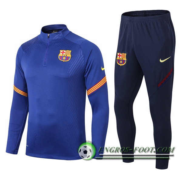 Ensemble Survetement de Foot FC Barcelone Bleu 2020/2021