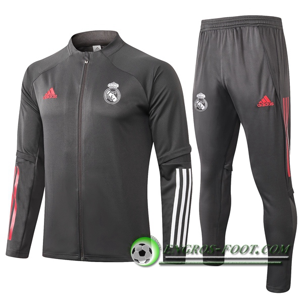 Ensemble Survetement de Foot - Veste Real Madrid Gris 2020/2021