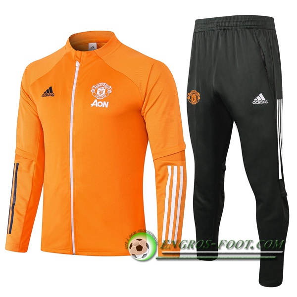 Ensemble Survetement de Foot - Veste Manchester United Orange 2020/2021